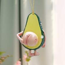 1pc New Avocado & Banana Fruit Acrylic Keychain, Car Rear View Mirror Charm, Backpack Pendant Decor, Suitable For Car Mirror, Backpack, Holiday Party Accessory Key Chain - Multicolor - View 8