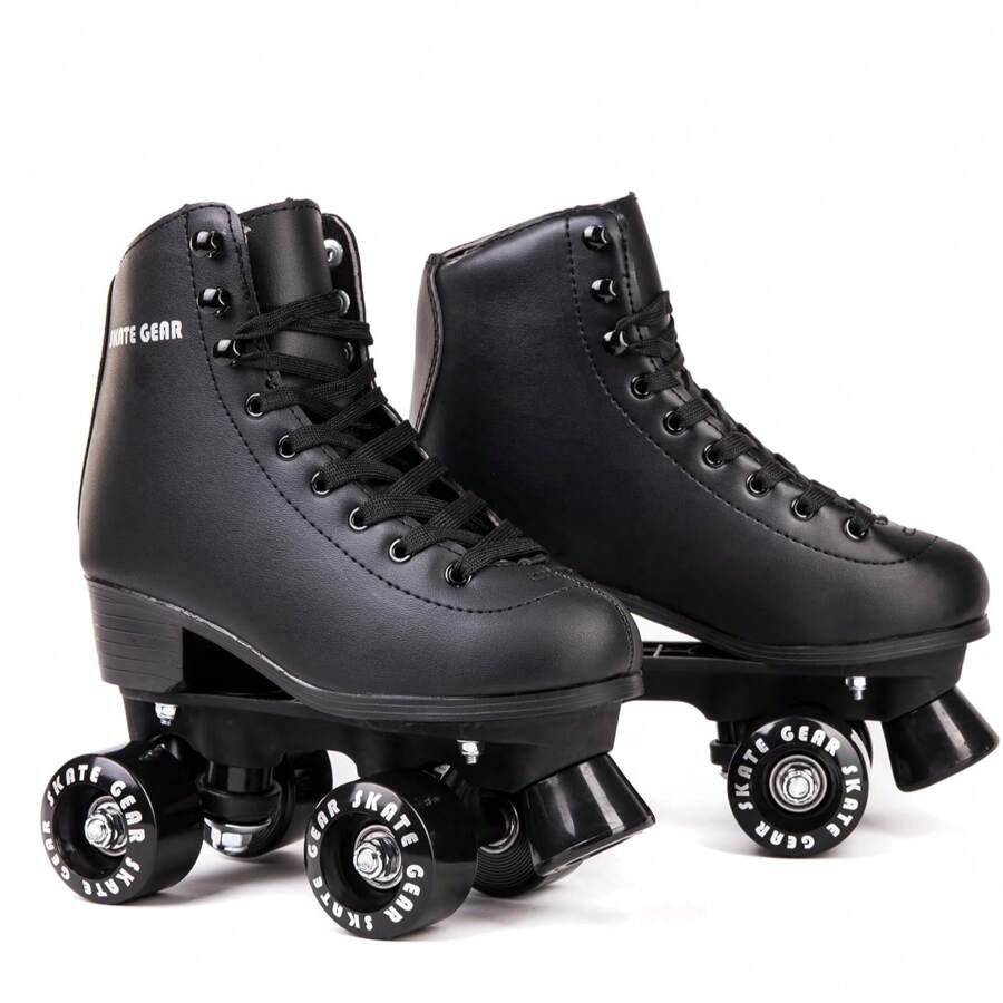 Skate Gear Retro Quad Design Roller Skates - Black - View 1