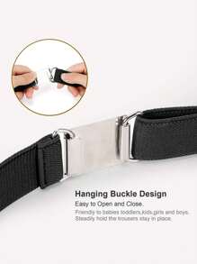 Kids Toddler Belt Elastic Stretch Adjustable Belt For Boys And Girls With Silver Square Buckle - 75 - View 6