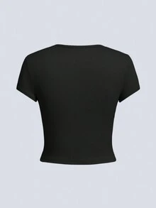 3pcs/Set Women's Summer Solid Color Casual Crop Top - Multicolor - View 6