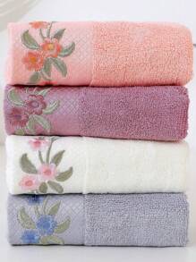 1/4 Pcs Set Peony Embroidery Design Hand Towel, Size: 34cm*74cm, Plush Soft, Ultra Absorbent, Quick Drying Towel, Staple Rayon, Knit Fabric, Bath Towel, Face Towel, Suitable For Home, Hotel, Bathroom, Spa, Swimming Pool Home Bathroom Decor Fall Decor Back To School For Beauty Salon Home Bathroom Shower Towels For Beaty Salon, Hotel Sports,Home Essentials, Towel, Skin Care
