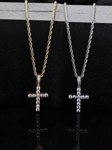 链上的闪光嘻哈耶稣头吊坠，男女时尚配饰，适合派对、节日、户外活动 - 耶穌吊墜 - 查看 9