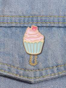 陶瓷釉面指甲、可爱小蛋糕、冰淇淋蛋糕造型、清新森系美食徽章、服装背包配件、金属胸针、行李箱包时尚配饰、服装配饰、合金材质胸针，可用于衣服、包包、学校、韩流、教师用品、包包挂饰、办公配饰、衬衫、夹克、珠宝、圣诞节、万圣节服装配饰、礼物 - 西瓜粉 - 查看 4