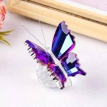 1 Piece Exquisite Multicolor Crystal Butterfly Figurine Colorful Butterfly Figurine With Crystal Ball Base, Small Glass Butterfly Statue Gifts For Women Men, Cute Animal Ornament Collectible For Home Office Decoration Ideal Gift For Christmas, Mother's Day, Father's Day, Valentine's & Weddings Birthday Graduation
