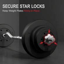 Barbell Weight Set -  Curl Bar & 6 Weights & 2  Barbell Clamps For Lifts