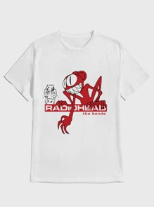 Vintage T Shirt Radio-Head The Bends Album , Soft & Lightweight Skin-Friendly 100% Cotton T Shirt - 白色 - 查看 1