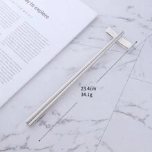 1 Pair Custom Personalized Monochrome Iridescent Lettering Stainless Steel Chopsticks, Convenient For Travel, Gatherings, No Storage Case Only Chopsticks,Multi-Functional,Durable,Ornamental,Reusable,Adorable,High-Quality,Cute,Modern,Custom,Personalized,Unique,Office,School,Home