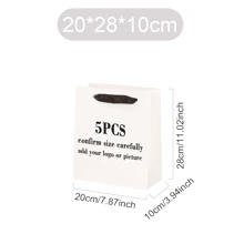 5 件装统一尺寸定制徽标纸质礼品袋适用于小型企业珠宝服装购物包个性化徽标图片礼品包婚礼礼品情人节伴娘礼品袋 - 彩色 - 查看 18