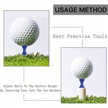 FINGER TEN Golf Tees Plastic Castle Small Short Long Step Down Unbreakable Reusable Tee Value 30 Pack, 2 3/4, 2 1/4, 2,1 3/4,1 1/2, 1 1/4 Inch Bulk Set Blue Pink Orange Yellow White Color For Men Women - 30 Pack 1 1/2'' in Blue - View 4