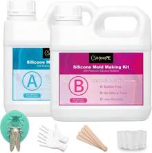 Silicone Mold Making Kit - 20A Platinum Liquid Silicone Rubber For Mold Maker Jade Green Flexible & Food Safe Mix Ratio 1:1 For Casting 3D Resins Molds DIY Soap Candle Plaster Clay (5, Pounds) - 無色 - 查看 1