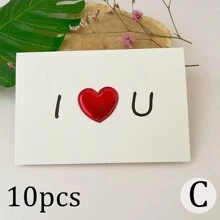 1pc Envelope Included 520 Valentine's Day Gratitude Handmade Small Card Blessing Thanks Love Message Mother Fun Greeting Card