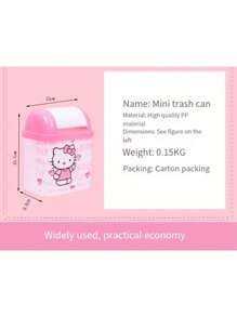Sanrio 1 PC Menina Coração Desenho Animado Desktop Lixeira Mini Escritório Sala de Estar Casa Quadrado Coleta de Lixo Balde Com Tampa