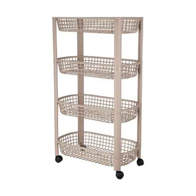 Well Home Wellhome keukenwagen met 4 beige wielen. Gratis verzending binnen 24/72 uur