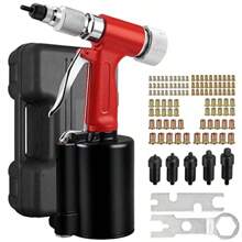 Proster Pneumatic Duty Air Hydraulic Rivet Nut Gun Set M4 M5 M6 M8 M10 Capacity Rivet Nut Tool With 100 PCS Nut And Storage Box - Red1 - View 1