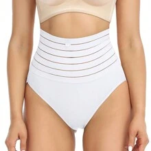 High Waist Women Tummy Control Shapewear Thong Panty Cotton Panties Sexy Knickers Body Shaper Briefs Underwear Underpants Slimming Abdomen Compression - White Briefs - View 1