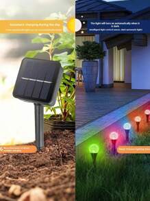 1 个太阳能亚克力泡泡球地桩灯，LED 户外防水 1 比 15/1 比 20 装饰氛围草坪灯，适用于别墅、花园、庭院、道路和车道两侧装饰。 - 彩色 - 查看 9