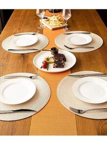 6 Pieces Of 15 Inch PP Woven Round Table Mats, Non Slip Insulated Washable Table Mats. Suitable For Home Dining Table Decoration, Parties, And Events,Household,Event & Party Supplies,Birthday,Ballon Christmas, Room Wall Decorations,Christmas Decorations,Ornaments, Gifts,Wreaths, Thanksgiving,Home Decor,Birthday Decarations,New Year Gifts,Valentine's Day Gifts - Multicolor - View 8