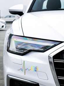 Personalized Wave Heartbeat Love Dog Paw Print Sticker ECG Heart Shape Car Decal Cute, Reflective - Black - View 5