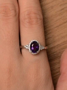 1pc Elegant Cubic Zirconia Ring - Symbol Of Eternal Love, Promise Ring, Glamorous Party Jewelry, Birthday Gift For Girls