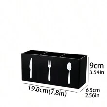 1 pieza Caja multiusos y multicolor con 3 compartimentos, estante de almacenamiento de utensilios de cocina, caja para cubertería de 3 rejillas, organizador de almacenamiento grande para cubiertos, apto para servilletas, cucharas, tenedores, cuchillos y suministros de cocina