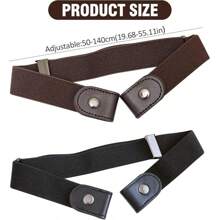 Cinturón elástico de lona simple, de moda y casual, invisible, accesorio para vestidos y chaquetas en otoño, Halloween - Multicolor - Ver 2