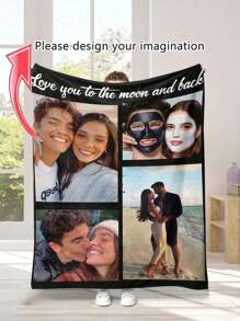 1pc Customized Mother's Day Blanket, Personalized Mother's Day Blanket, Mother's Day Gift, Father's Day Gift, Mother's Day Tradition Gift, Decorative, Fashion, Casual, Personalized, Unique, Customized, Gift To Make Mom Happy. Family Gift Selection. - Multicolor - View 1