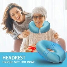 Beauty Salon Massage Bed Pillow, Face Down Memory Foam Pillow For Face Massage, With Cutout Design For Comfortable Breathing - Blue - View 7