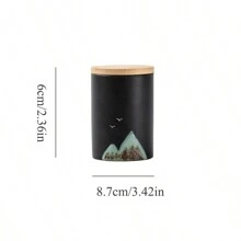 وعاء خزفي محمول صغير السعة لتخزين أوراق الشاي 160مل، وعاء تخزين أوراق الشاي، حاوية محكمة الإغلاق للفول القهوة