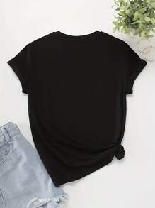 Effortlessly Chic Womens T-Shirt Versatile Solid Crew Neck - Perfect For Spring & Summer Days