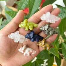 1pc Mini Crystal Triangular Dragon Carved Ornament, Natural Quartz Dragon, Friend Gift, Holiday Gift - Multicolor - View 4