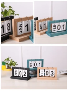 1pc Simple Wooden Calendar Decoration Small Ornaments - Multicolor - View 6