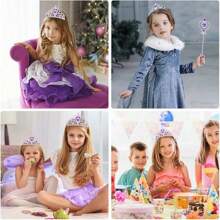 1 Pezzo Bacchetta magica da fata, bacchetta da principessa con glitter e strass, set di bacchette da fata, regalo per feste di compleanno, cosplay e accessori per feste di principesse - Multicolore - Visualizzare 8