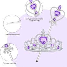 1 Pezzo Bacchetta magica da fata, bacchetta da principessa con glitter e strass, set di bacchette da fata, regalo per feste di compleanno, cosplay e accessori per feste di principesse - Multicolore - Visualizzare 6