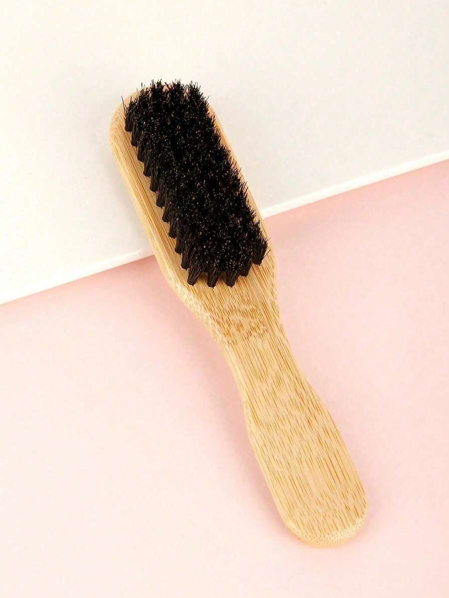 1/2pcs Soft Bristle Hair Brush,Brush For Men And Barbers, Medium And Firm Bristles For Thick Coarse Hair, Bamboo Shaped Pig Bristle Hair Brush, Men Beard Brush, Curl And Straight Hair Comb, Hair Cleaning Brush, Men's Hair Brush For Smoothing, Slick Back, Fades, Beards, Polish, & Lay Down Hair To Create A Sleek Hairstyle For Women & Men