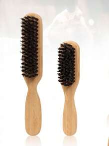1/2pcs Soft Bristle Hair Brush,Brush For Men And Barbers, Medium And Firm Bristles For Thick Coarse Hair, Bamboo Shaped Pig Bristle Hair Brush, Men Beard Brush, Curl And Straight Hair Comb, Hair Cleaning Brush, Men's Hair Brush For Smoothing, Slick Back, Fades, Beards, Polish, & Lay Down Hair To Create A Sleek Hairstyle For Women & Men