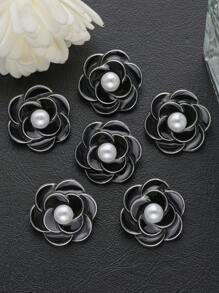 6pcs/Set Retro Camellia Shape Oil Drop Metal Buttons, Suitable For Cardigans, Half-Open Cardigans, Coats, Sweaters, Suits, Jackets, DIY Hair Accessories, Gift Boxes, Jewelry, Sewing Supplies