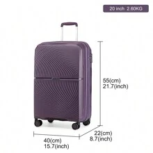 British Traveller Maleta con ruedas y candado con contraseña TSA, carcasa rígida de PP ligera, maleta de trolley de 20"/24"/28", ideal para viajes de negocios, vacaciones, equipaje de mano y facturado, para hombres y mujeres, juego de maletas de viaje resistentes