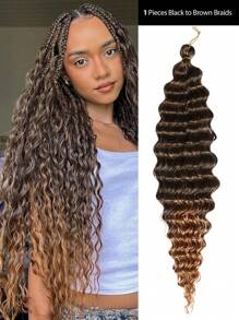 1 件 20"/22"/30" 自然长波浪卷合成假发，有巧克力棕色/黑色/金色/酒红色可选，适合女性日常、节日、派对、音乐节、狂欢节、新年等场合，可作为礼物。 - 彩色 - 查看 18