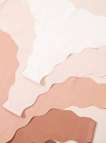 Set de 8 piezas de bragas sexys de unicolor con forma de V sin costuras, ligeras, transpirables, suaves y cómodas, con un diseño único de ropa interior sin costuras para mujeres