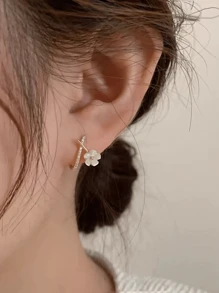 1 对十字架耳钉，适合女士女孩风格优雅水晶珠宝耳环鱼尾女士耳环礼物