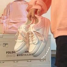 Women's Outdoor Casual Sports Shoes, Thick-Bottomed, Versatile White Shoes, Gradient Patterns - 粉色 - 查看 4