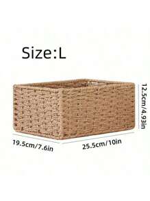 1 pièce Panier de rangement tressé fait main, idéal pour l'organisation de la réserve, le bureau à domicile ou le salon - portable et gain de place