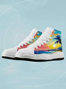 1 Pair Custom High Top Athletic Shoes, Personalized Picture Sneakers, Custom Chunky Sole Sneakers, Personalized High Top Fabric Shoes, Photo Sneakers, Tailored Sneakers For Women And Men, Gifts For Groomsmen, Anniversaries, Valentine's Day, Birthdays, Weddings, Best Friend Gifts, Ideal For Mom/Dad/Her/Him/Girlfriend/Boyfriend/Wife/Husband/Friend.