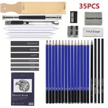 A Must Have For Artists! 35 Pencils Set, 35 Professional Drawing Pencils Set - Complete Drawing Kit For ArtistsPerfect New Year Gift!