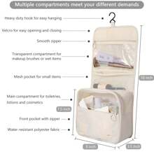 1 pieza Bolsa de tocador colgante para viajes de mujer, bolsa resistente al agua para cosméticos y organizador de accesorios de tocador para viajar - Multicolor - Ver 2