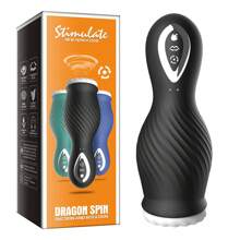 Masturbateur masculin en silicone avec lèvres réalistes, vagin pour un plaisir ultime, 7 modes de succion et de rotation automatiques, intensité réglable pour un jouet sexuel ultime pour homme adulte (noir)