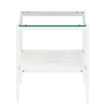 Set Of 2 Rectangle End Table, Tempered Glass Tabletop With MDF Layer, Modern Table For Living Room , Transparent Glass - Transparent + Tempered Glass-1 - View 5