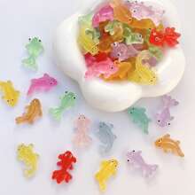 10pcs Mixed Glow-In-The-Dark Small Fish Decorations, DIY Craft Supplies For Scrapbooking, Earrings, Hair Accessories, Jewelry Making, Wedding Decorations - Multicolor - View 5