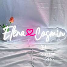 Letrero de neón personalizado para decoración de boda, letrero de neón personalizado para decoración de habitación, regalo del Día de San Valentín, nombres de pareja personalizados con corazón, letrero de neón iluminado, decoración de pared del hogar, telón de fondo para boda y compromiso, regalo para amante