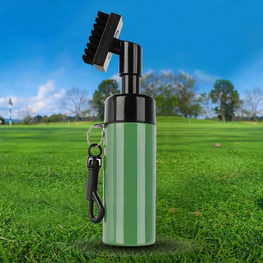 Golf Club Brush Cleaning Kit For Golf Groove Cleaner With Extrusion Water Bottle & Hook, Golf Club Bag Accessories Water Dispenser Cleaner For Men Women - 1 Pack Green - View 1
